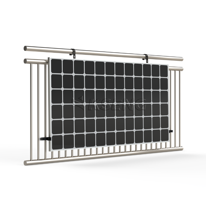 Soporte solar fácil para balcón de aluminio ajustable en ángulo negro