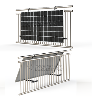 Soporte solar fácil para balcón de aluminio ajustable en ángulo negro