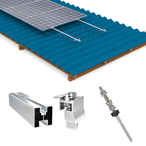 Sistema de montaje de techo de metal solar de aluminio con solución de perno de suspensión OEM