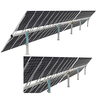 Seguidor solar de eje único horizontal de doble retrato KST-2P