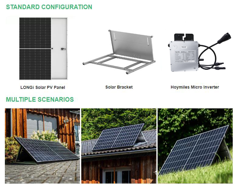 Balcón europeo Stock Balkonkraftwerk 800W Plug and Play de la Sistema Solar