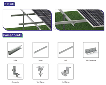 Estructura de soportes de montaje en tierra del panel solar fotovoltaico de acero del fabricante