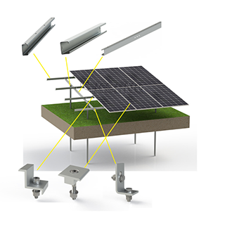 Estructura de soportes de montaje en tierra del panel solar fotovoltaico de acero del fabricante