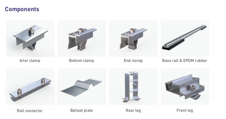 sistema de montaje de techo de lastre solar